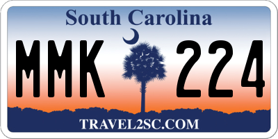 SC license plate MMK224