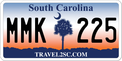 SC license plate MMK225