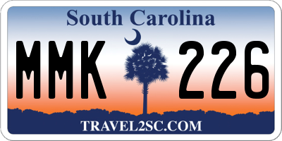 SC license plate MMK226