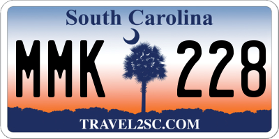 SC license plate MMK228