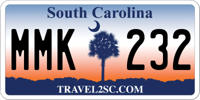 SC license plate MMK232