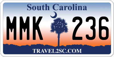 SC license plate MMK236