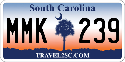 SC license plate MMK239