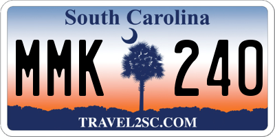 SC license plate MMK240