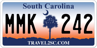 SC license plate MMK242