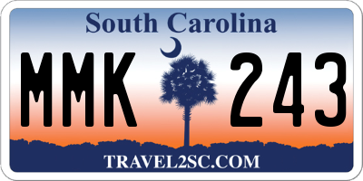 SC license plate MMK243