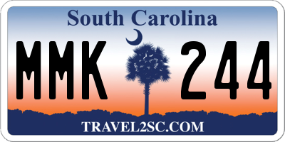 SC license plate MMK244
