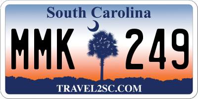 SC license plate MMK249