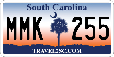 SC license plate MMK255