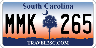 SC license plate MMK265