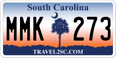 SC license plate MMK273