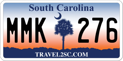SC license plate MMK276