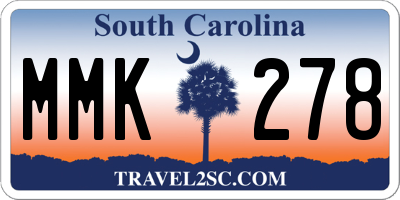 SC license plate MMK278