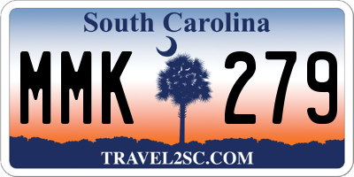 SC license plate MMK279