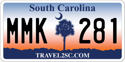 SC license plate MMK281
