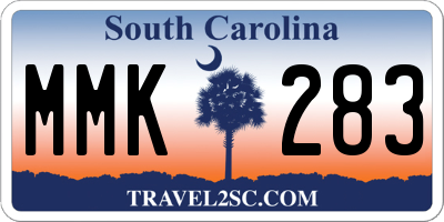 SC license plate MMK283