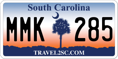 SC license plate MMK285