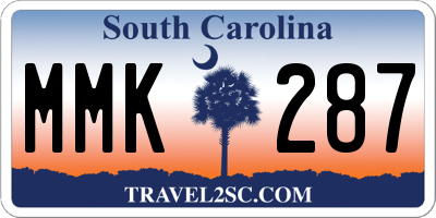 SC license plate MMK287