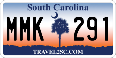 SC license plate MMK291