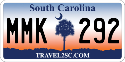 SC license plate MMK292