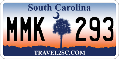 SC license plate MMK293