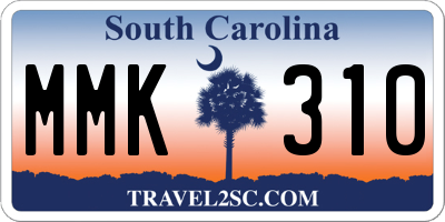 SC license plate MMK310