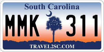 SC license plate MMK311