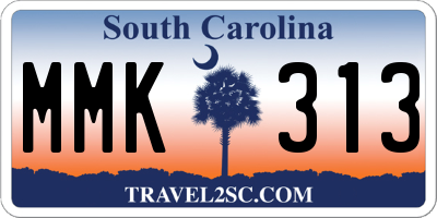 SC license plate MMK313
