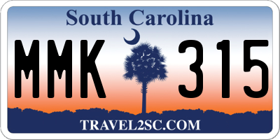 SC license plate MMK315