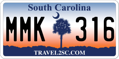 SC license plate MMK316