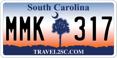 SC license plate MMK317