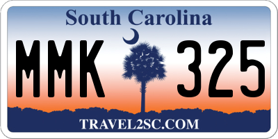 SC license plate MMK325