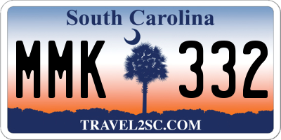 SC license plate MMK332