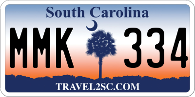 SC license plate MMK334