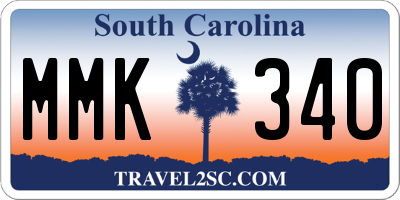 SC license plate MMK340
