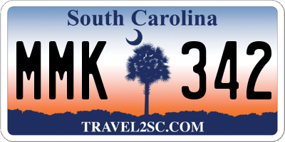 SC license plate MMK342