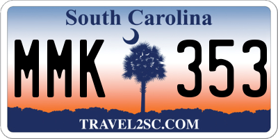 SC license plate MMK353