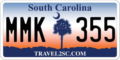 SC license plate MMK355