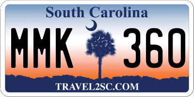SC license plate MMK360