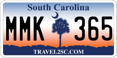 SC license plate MMK365