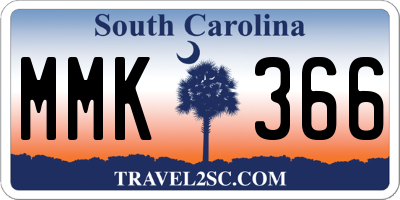 SC license plate MMK366