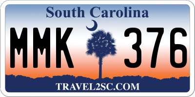 SC license plate MMK376