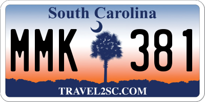 SC license plate MMK381
