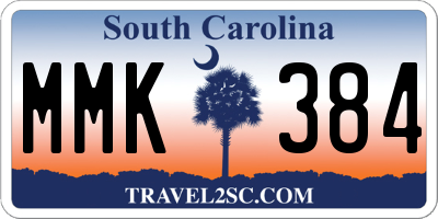 SC license plate MMK384