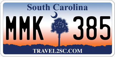 SC license plate MMK385