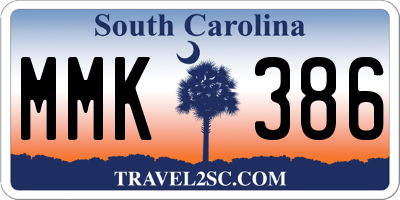 SC license plate MMK386