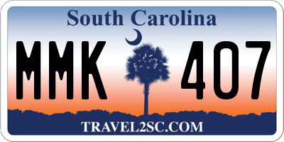 SC license plate MMK407