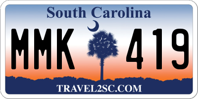 SC license plate MMK419