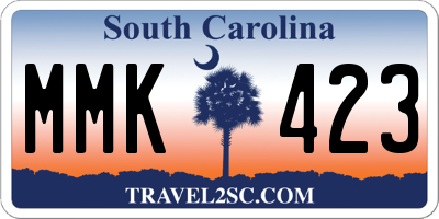 SC license plate MMK423