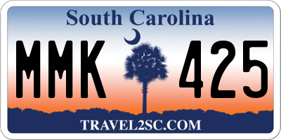 SC license plate MMK425